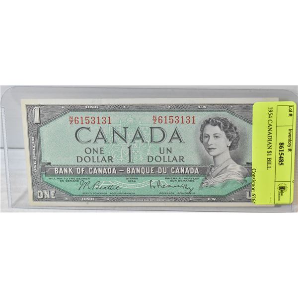 1954 CANADIAN $1 BILL