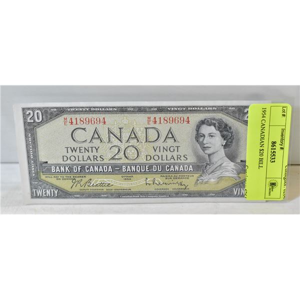 1954 CANADIAN $20 BILL