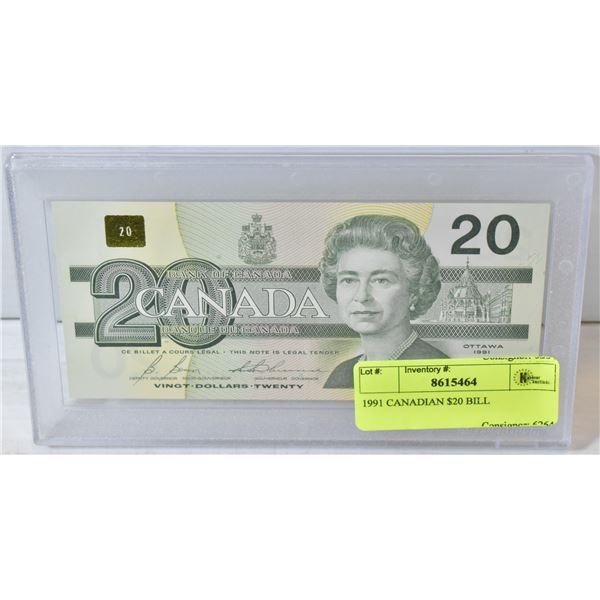 1991 CANADIAN $20 BILL