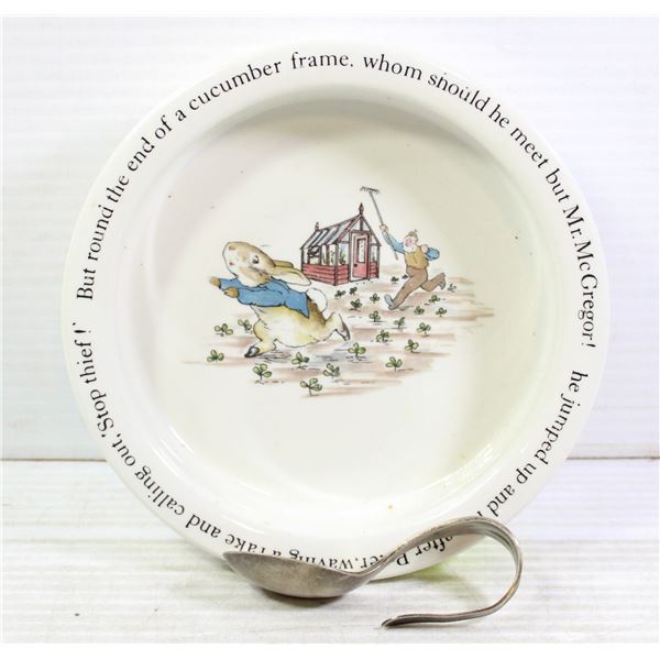 VINTAGE PETER RABBIT PORRIDGE BOWL AND SPOON