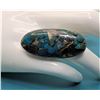 Image 1 : 10)  COPPER CHRYSOROLLA LONG OVAL RING