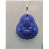 Image 1 : 22)  LAB CREATED BLUE JADE SMILING BHUDDA