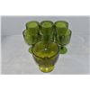 Image 1 : 7 AVOCADO AND AMBER WATER GLASSES THUMBPRINT