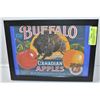 Image 1 : FRAMED VINTAGE FRUIT LABEL - BUFFALO APPLES