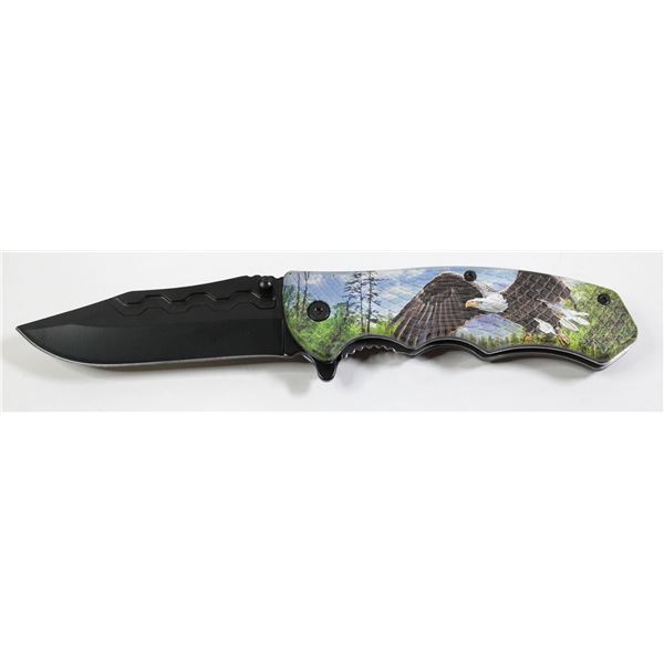 8" TOTAL LENGTH FOLDING EAGLE THEMED POCKET KNIFE