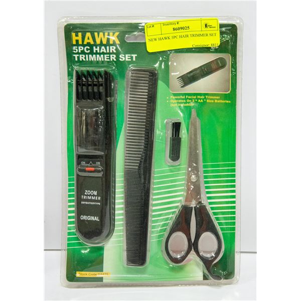 NEW HAWK 5PC HAIR TRIMMER SET