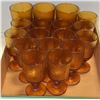 Image 1 : 10 AMBER VINTAGE STEMWARE