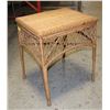 Image 1 : VINTAGE WICKER SIDE TABLE, 20 X 16 X 24