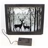 BACKLIT DEER + WOODS SCENE 8" X 10" LIGHTS UP