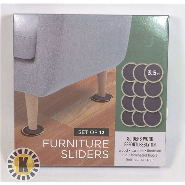 NEW FURNITURE SLIDERS 3.5" SET OF 12