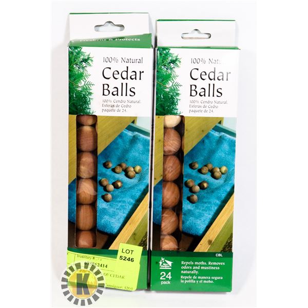 TWO NEW PACKAGES OF CEDAR BALLS