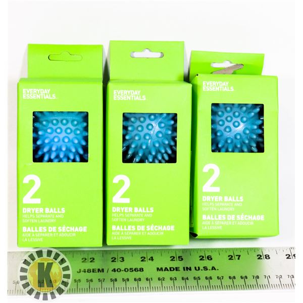 THREE NEW 2PACK DRYER BALL SETS