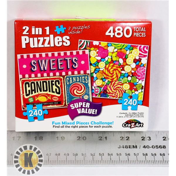 2 IN 1 PUZZLES 480 PIECES SWEETS