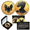 Image 1 : 2020 1OZ SILVER BLACK EAGLE GOLD GILDED US COIN