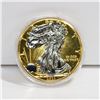 Image 3 : 2020 1OZ SILVER BLACK EAGLE GOLD GILDED US COIN