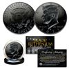 Image 1 : BLACK RUTHENIUM CLAD 2021-D JFK US HALF DOLLAR