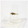 Image 1 : GOLD TONE RING W/ BLUE ACCENT STONE - SIZE 8.5