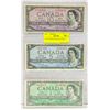 Image 1 : 1954 CANADIAN $10, $5, $1 BILLS