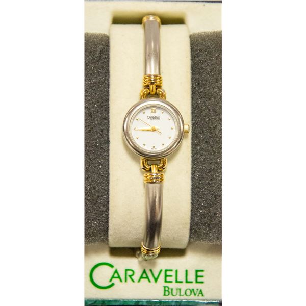 NOS NEW IN BOX BULOVA CARAVELLE LADIES WATCH