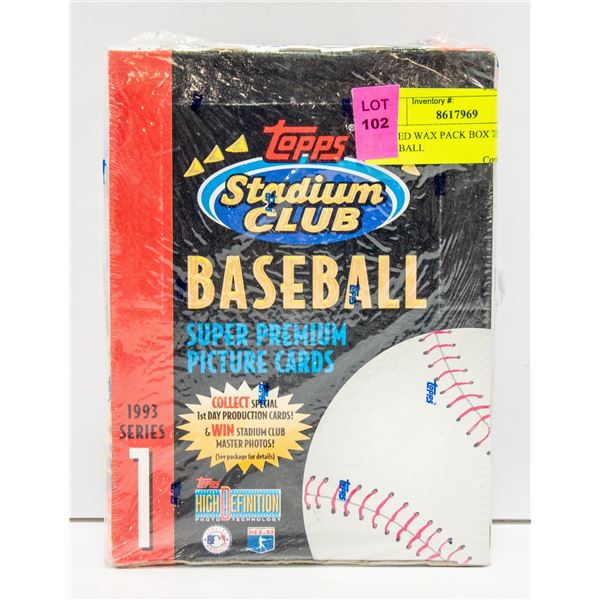 SEALED WAX PACK BOX TOPPS 1993 BASEBALL