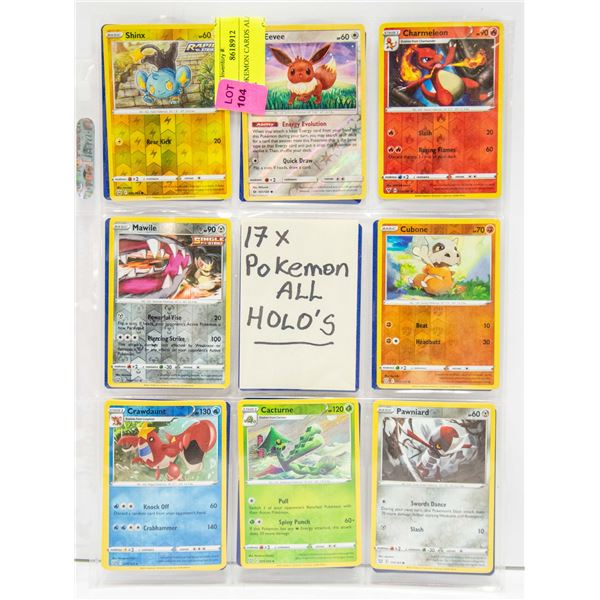 17 X POKEMON CARDS