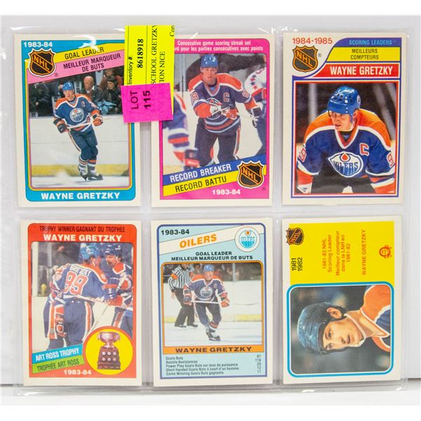 LOT OF 6 WAYNE GRETZKY CARDS