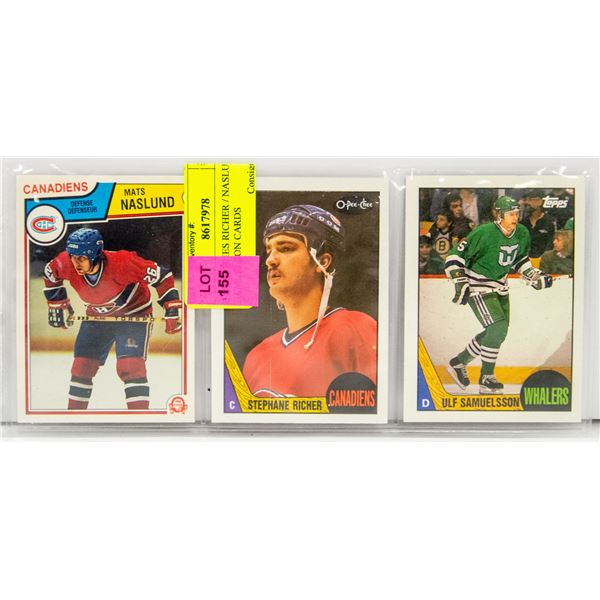 3 X ROOKIES RICHER / NASLUND / SAMUELSON CARDS