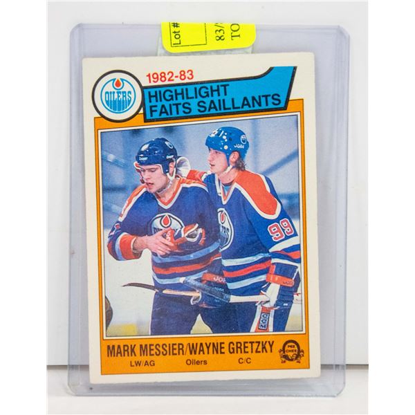 83/84 GRETZKY/MESSIER 1ST CARD TOGETHER OPC