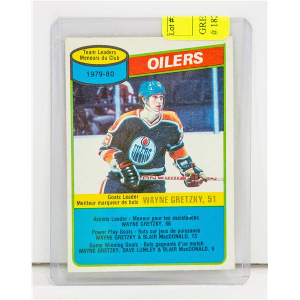 GRETZKY 2ND YEAR CARD OPC 1980 # 182