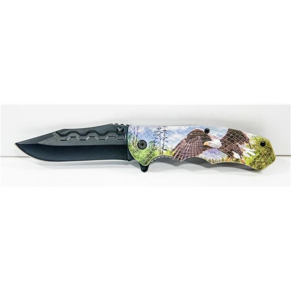 8" TOTAL LENGTH FOLDING EAGLE THEMED POCKET KNIFE