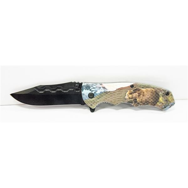 8  TOTAL LENGTH FOLDING BEAR THEMED POCKET KNIFE