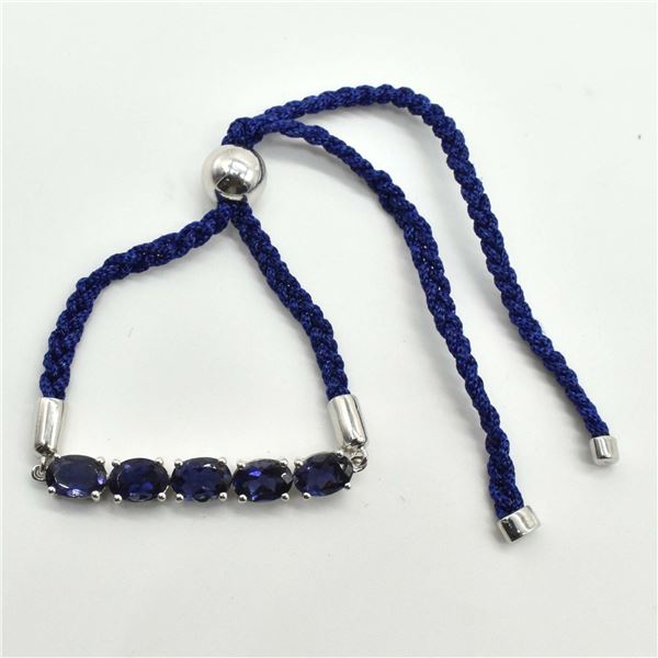 SV6-77 SILVER IOLITE(3.9CT) BRACELET