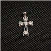 Image 1 : .925 STERLING SILVER CROSS WITH WHITE CZ STONE