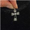 Image 2 : .925 STERLING SILVER CROSS WITH WHITE CZ STONE