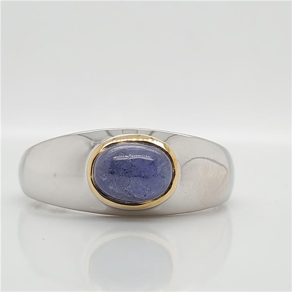 EC129-126 .925 SILVER TANZANITE RING SIZE 10-1/4