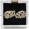 Image 2 : VINTAGE STERLING SILVER AND RHINESTONE EARRINGS