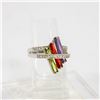 Image 2 : .925 STERLING SILVER RING SIZE 8 TRI COLORED