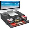 Image 1 : HUANUO MESH MONITOR STAND WITH STORAGE DRAWERS