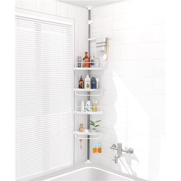 PLASTIC SHOWER CORNER SHELF 28 X 6.5 X 73CM