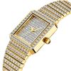 Image 1 : NEW LADIES SQUARE SHAPED GOLD TONE CRYSTAL WATCH