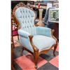 Image 3 : ESTATE PARLOUR ARM CHAIR ROBIN EGG BLUE W. WOOD