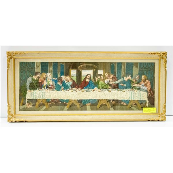 ANTIQUE INTRICATE PETIT POINT "LAST SUPPER" WALL