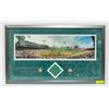 Image 1 : FRAMED PIECE OF THE GREEN MONSTER FROM FENWAY PARK