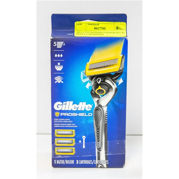 GILLETTE PROSHIELD RAZOR SET W/ REFILL CARTRIDGES