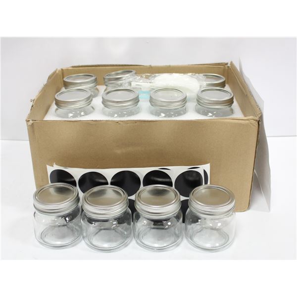 NEW IN BOX HWASHIN 4 OZ MASON JARS WITH LIDS