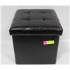 Image 1 : SMALL LEATHERETTE STORAGE OTTOMAN