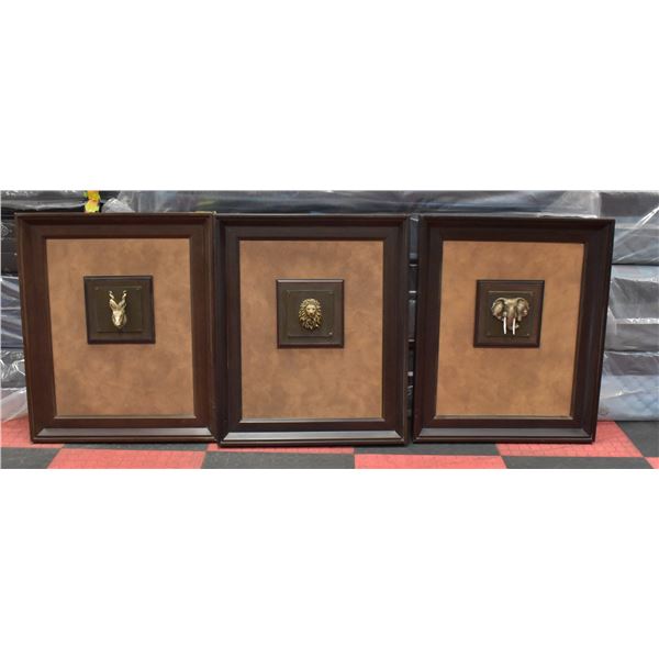 SET OF 3 FRAMED 3D WALL HANGINGS