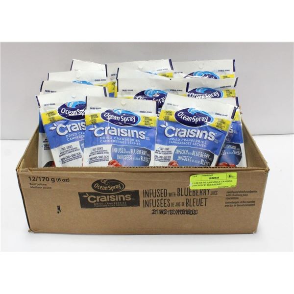 CASE OF OCEANSPRAY CRAISINS INFUSED W. BLUEBERRY