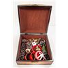 Image 1 : WOODEN JEWELERY BOX WITH ASSORTED JEWELERY