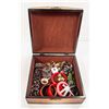 Image 1 : WOODEN JEWELERY BOX WITH ASSORTED JEWELERY